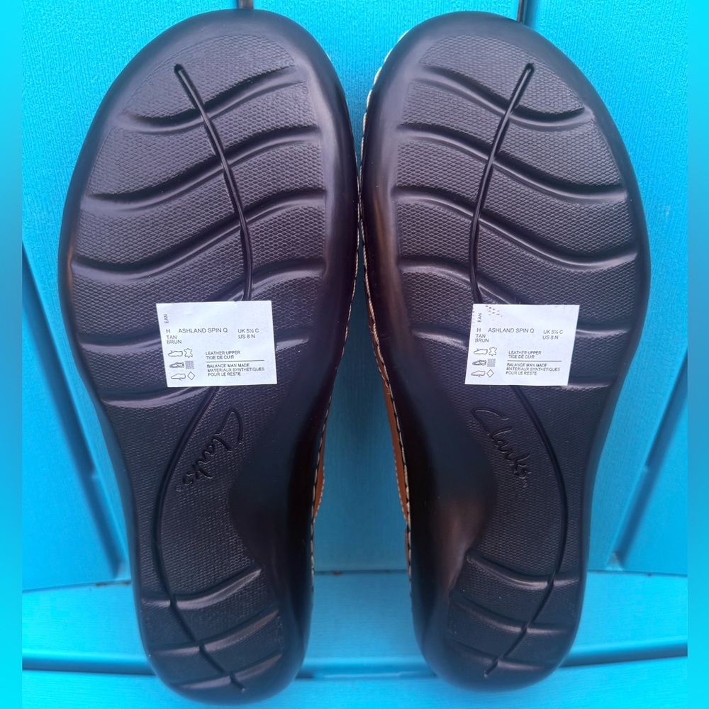 WOMENS CLARKS BROWN LEATHER MARY JANE ASHLAND SPIN Q COMFORT SHOES SIZE 8 NARROW - Picture 9 of 10